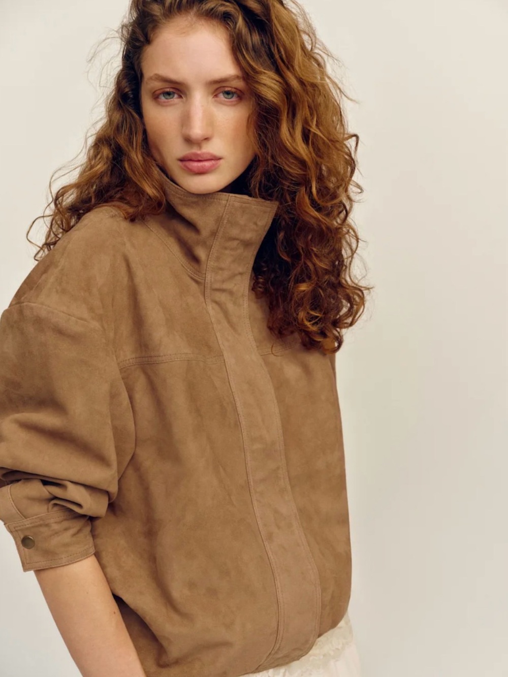 REFORMATION Veda Kendall Suede Jacket in Pecan Suede XS